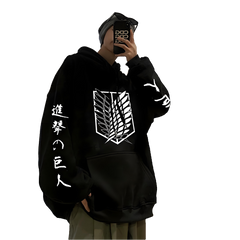 Attack on Titan Hoodie Anime Hoodies Oversized Sweatshirts Cosplay Pullovers Loose Streetwear Winter Warm Men's Clothes Women's - Animehouse