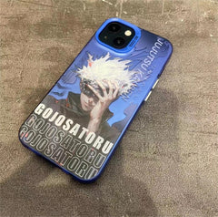 Gojo Face Color Silver (Premium Edition) Dazzling anti-fall mobile phone case is suitable for Apple series mobile phone protective case - Animehouse