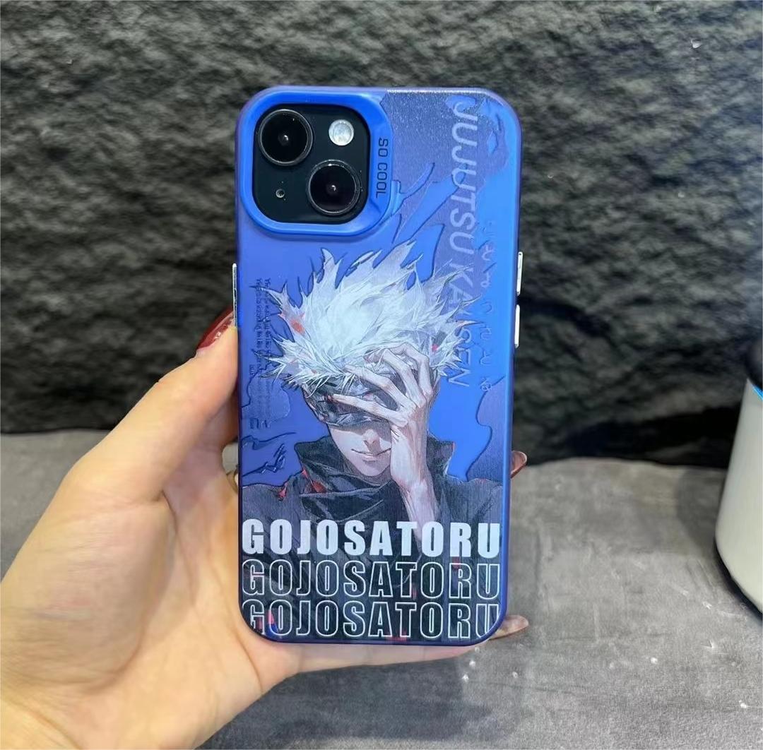 Gojo Face Color Silver (Premium Edition) Dazzling anti-fall mobile phone case is suitable for Apple series mobile phone protective case - Animehouse