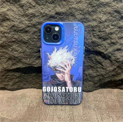 Gojo Face Color Silver (Premium Edition) Dazzling anti-fall mobile phone case is suitable for Apple series mobile phone protective case - Animehouse