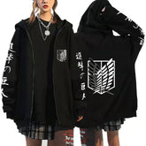 Attack on Titan Zipper Hoodies Casual Hip Hop Streetwear Sweatshirts Hoody Men Loog Sleeve Hoodie Jacket Clothes - Animehouse