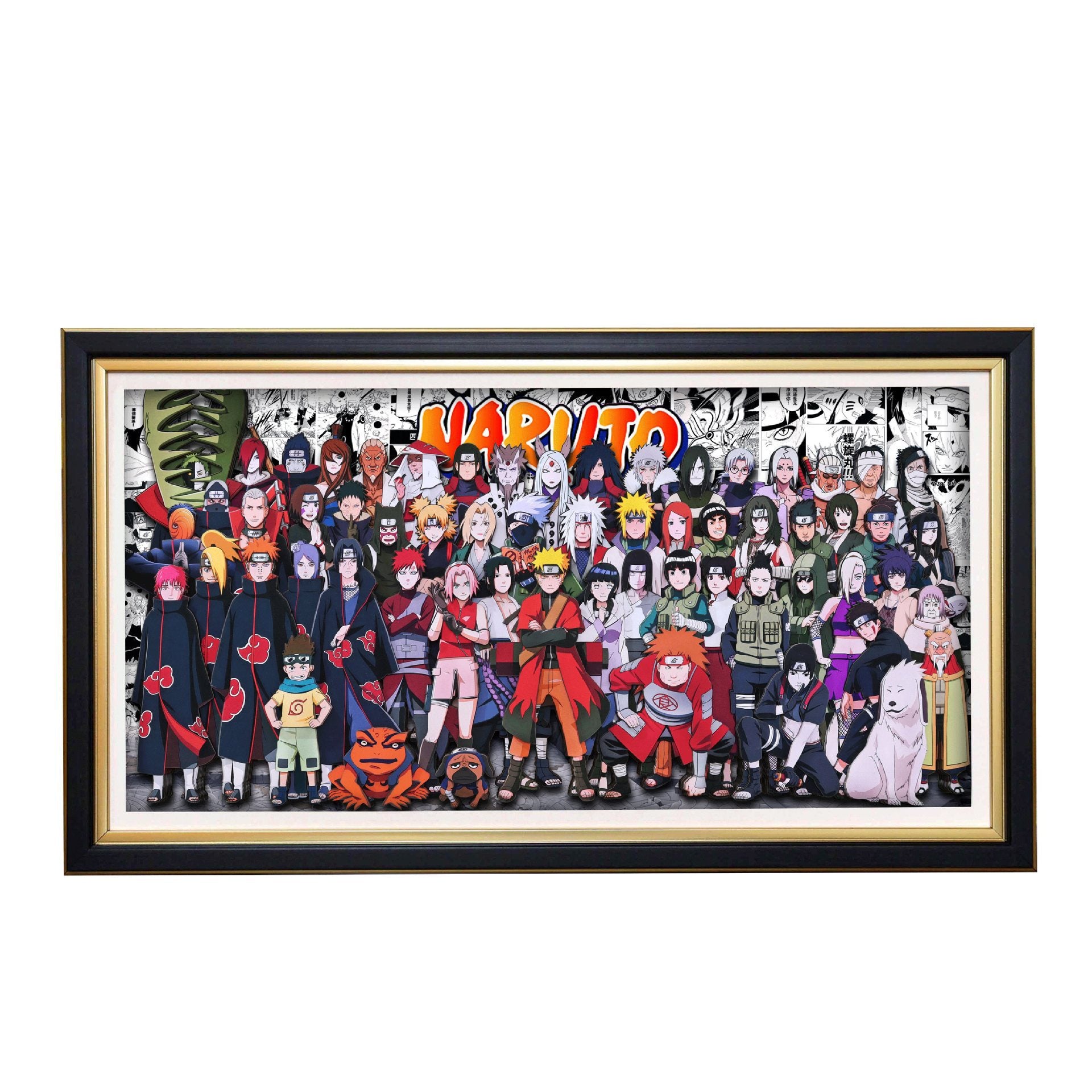 Naruto 3D Family Portrait Wall Art – Sasuke, Naruto, Itachi, Akatsuki & Pain Anime Decor - Animehouse
