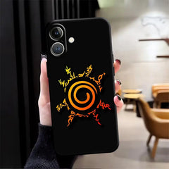 Case for iPhone 7 8 13 12 11 17 Pro Max XR 17Air XS Max 15 16 14 Plus Black Soft Phone Cover N-NARUTOS Logo