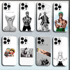 Anime Zoro Phone Case For iPhone 16,15,14,13,12,11 Plus,Pro,Max,XR,XS,X,Plus,SE,Mini Transparent Soft Cover