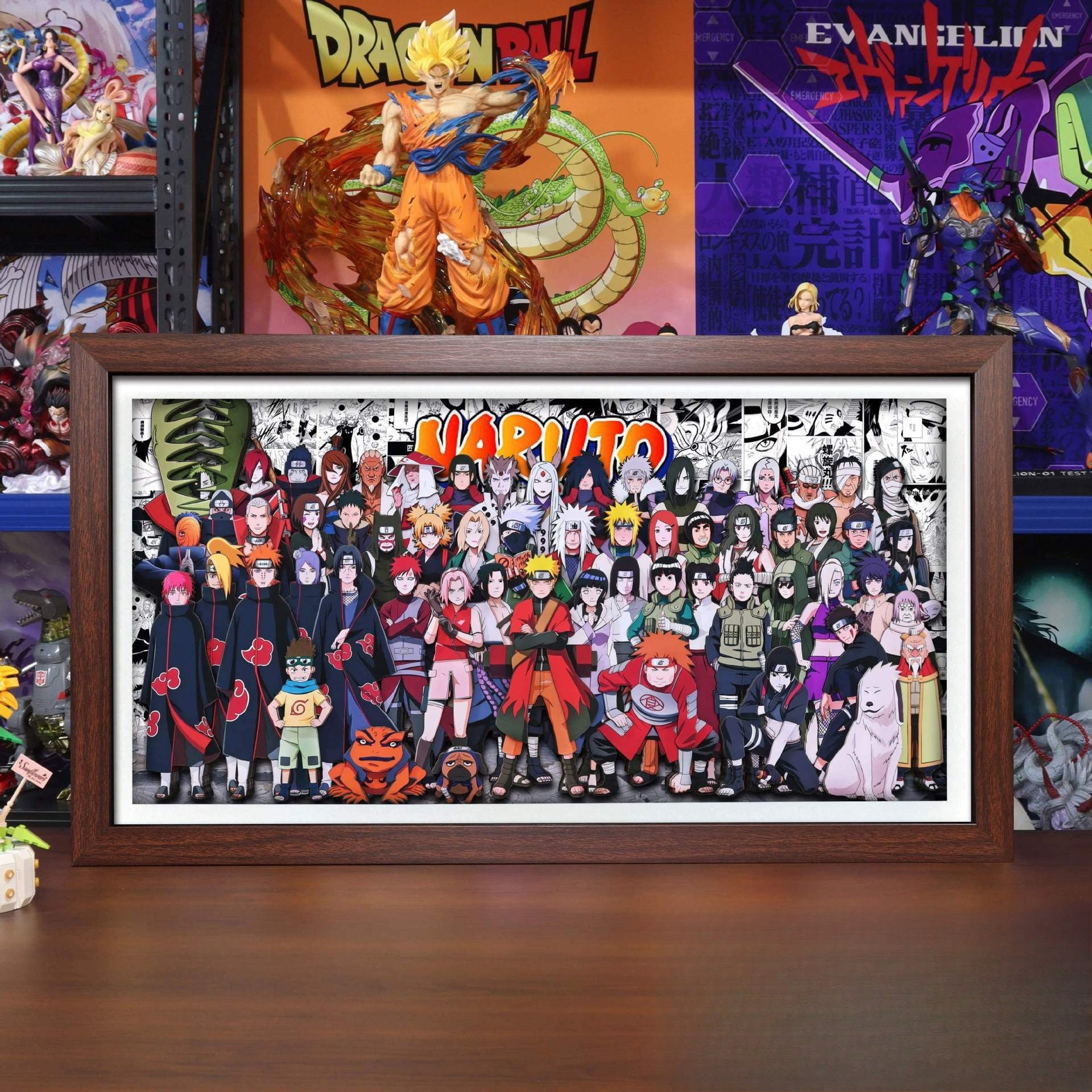 Naruto 3D Family Portrait Wall Art – Sasuke, Naruto, Itachi, Akatsuki & Pain Anime Decor - Animehouse