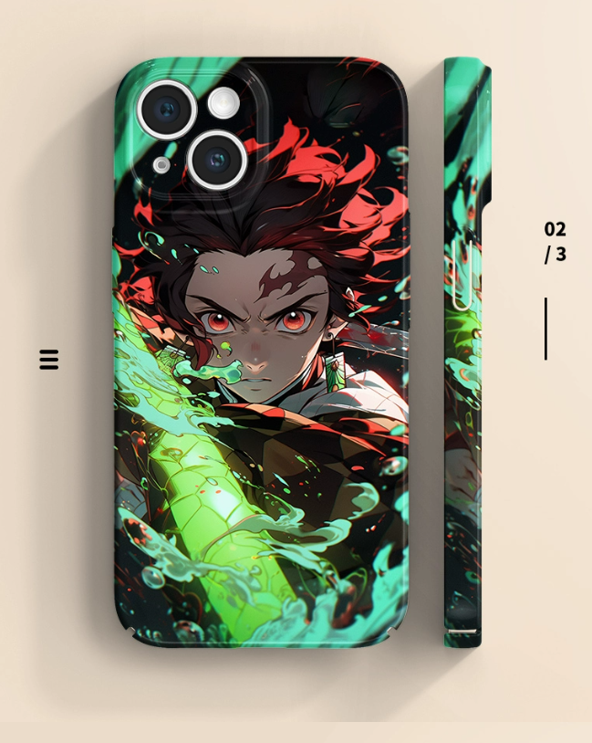 The Ghost Killer is suitable for Apple mobile phone 8-14 series silicone 11 film soft shell bright surface anti-fall protective case - Animehouse