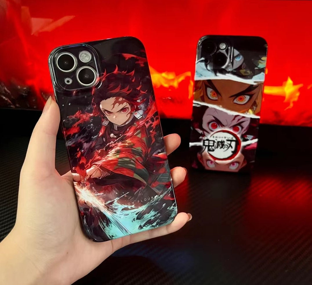 Demon Slayer Colorful Phone Case Carbon Lang and Nezuko - Animehouse