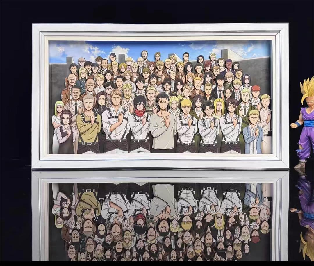 Attack on Titan Survey Corps Freedom Wing Group Photo Animation HD 3D Decorative Painting - Animehouse