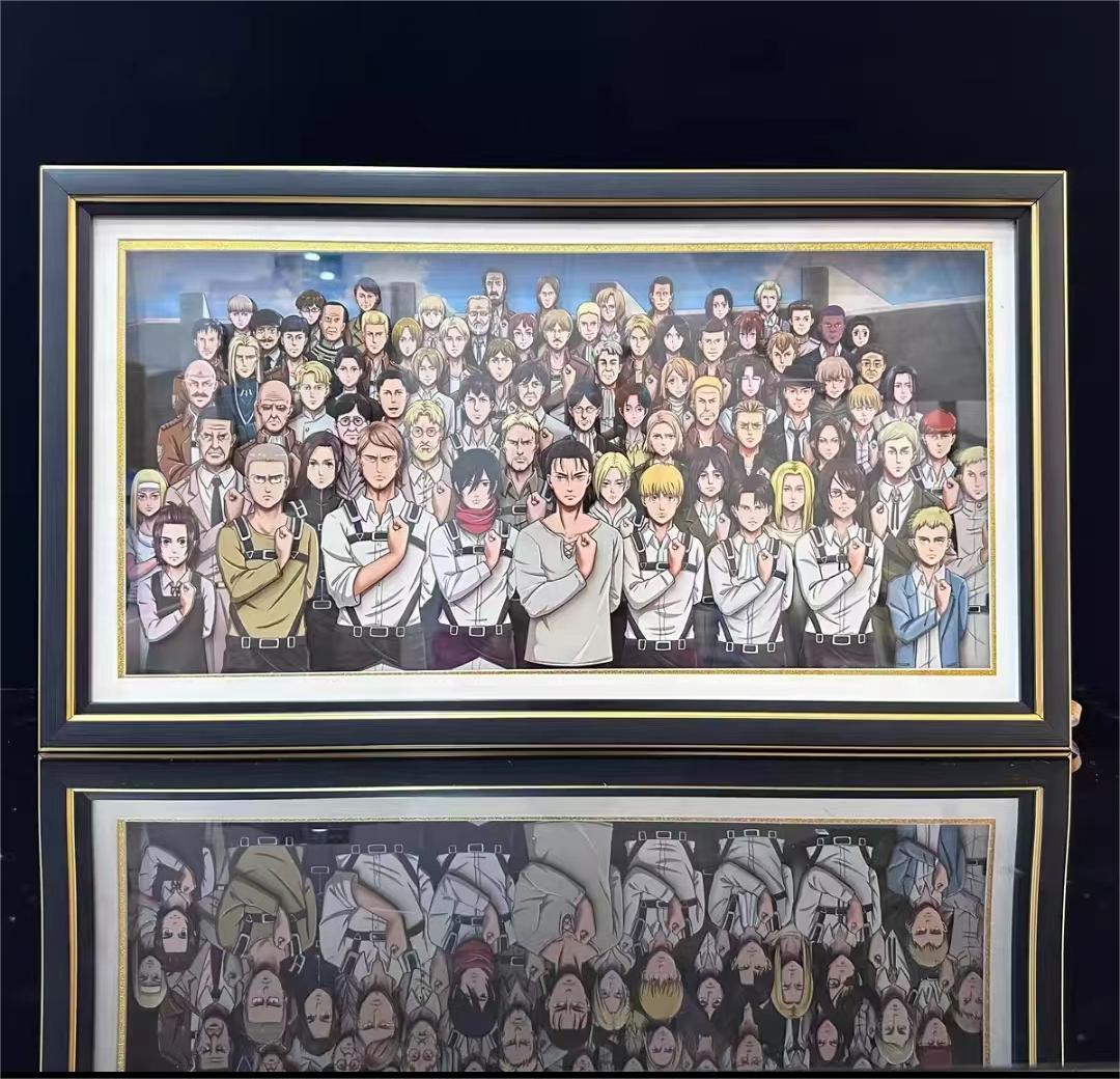 Attack on Titan Survey Corps Freedom Wing Group Photo Animation HD 3D Decorative Painting - Animehouse