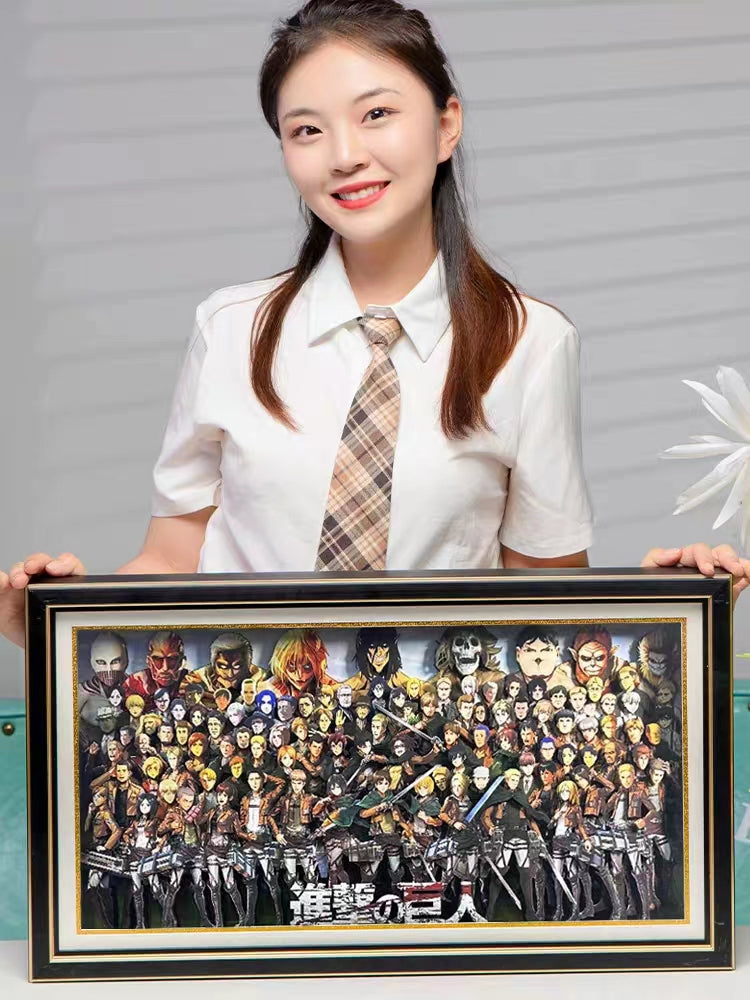 Attack giant important people group photo animation ultra clear 3D decorative painting - Animehouse