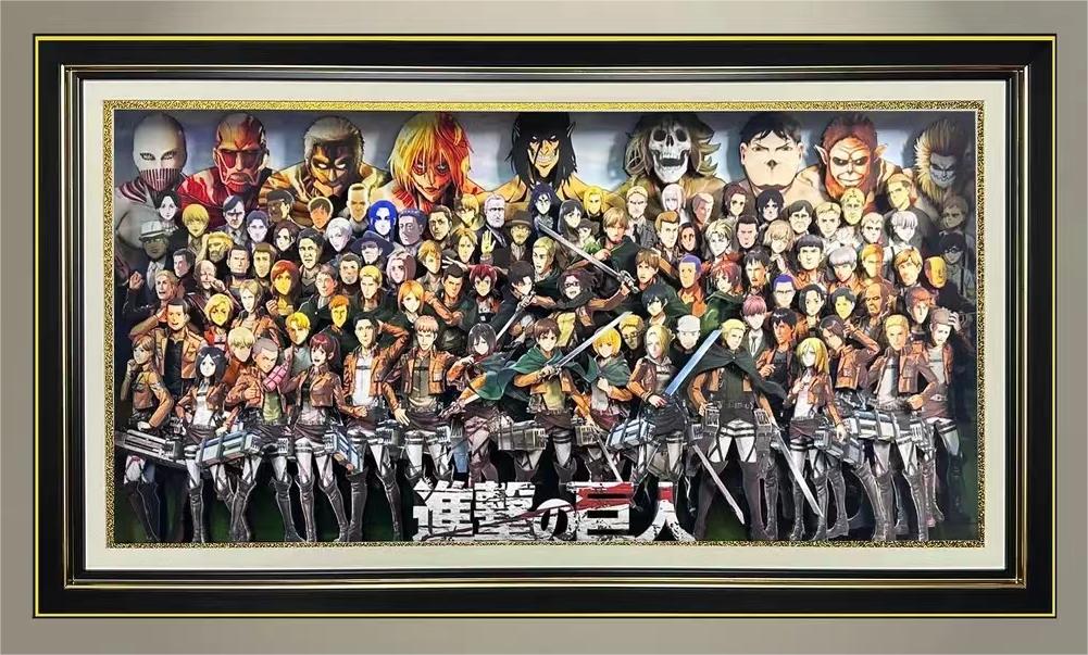 Attack giant important people group photo animation ultra clear 3D decorative painting - Animehouse