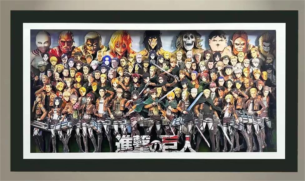 Attack giant important people group photo animation ultra clear 3D decorative painting - Animehouse