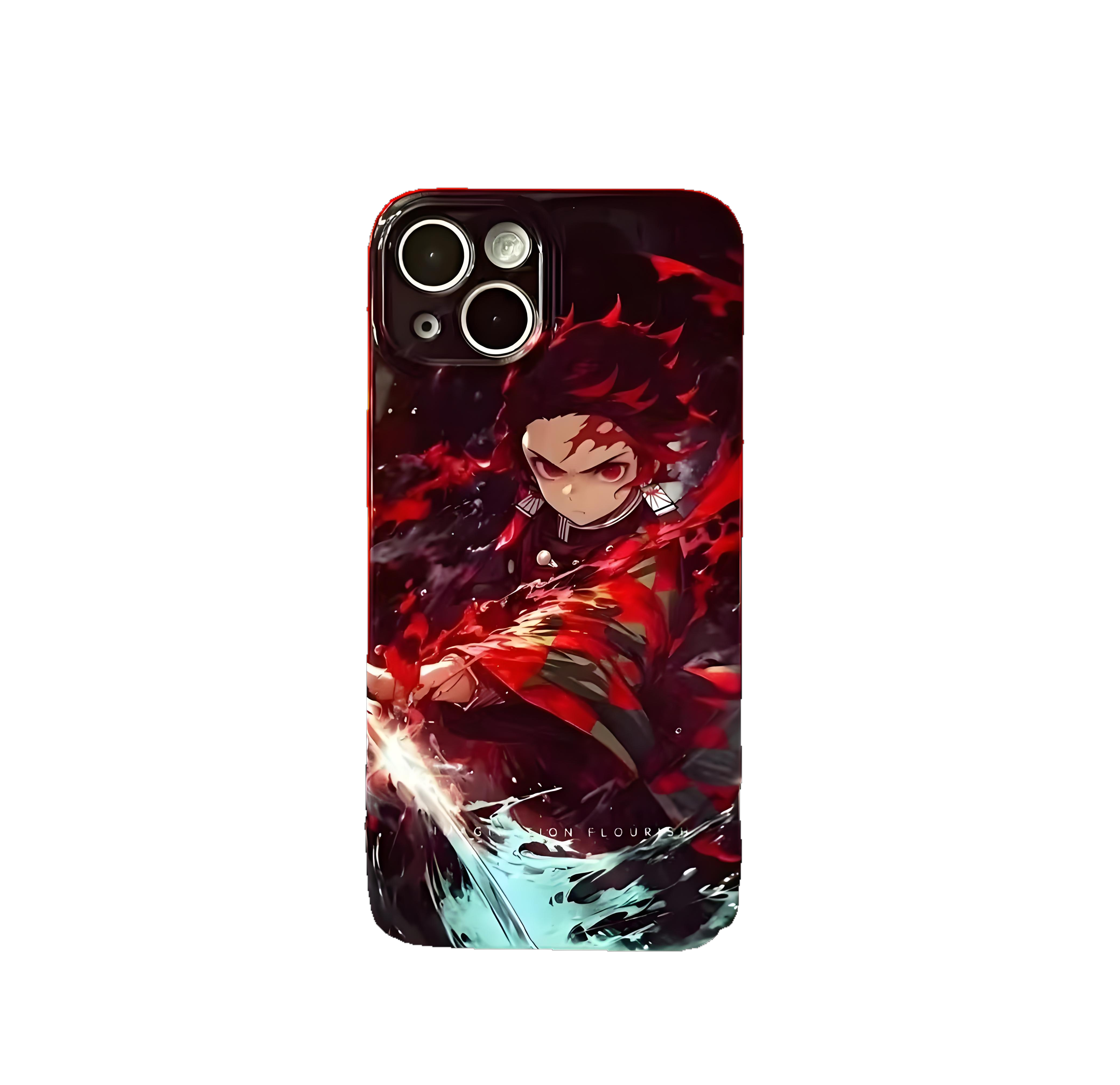 Demon Slayer Colorful Phone Case Carbon Lang and Nezuko - Animehouse