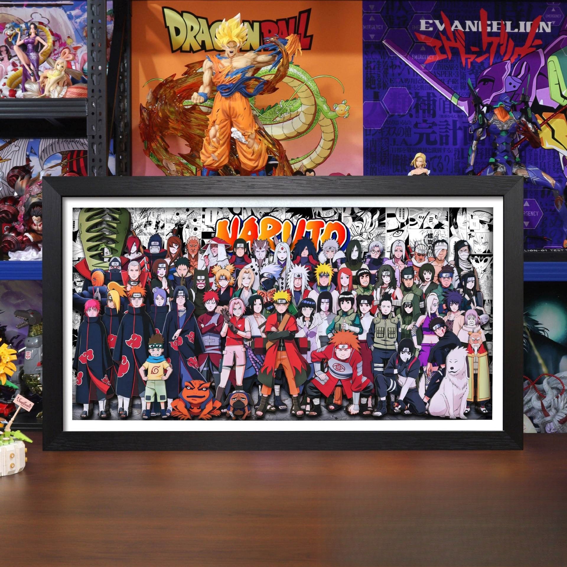 Naruto 3D Family Portrait Wall Art – Sasuke, Naruto, Itachi, Akatsuki & Pain Anime Decor - Animehouse