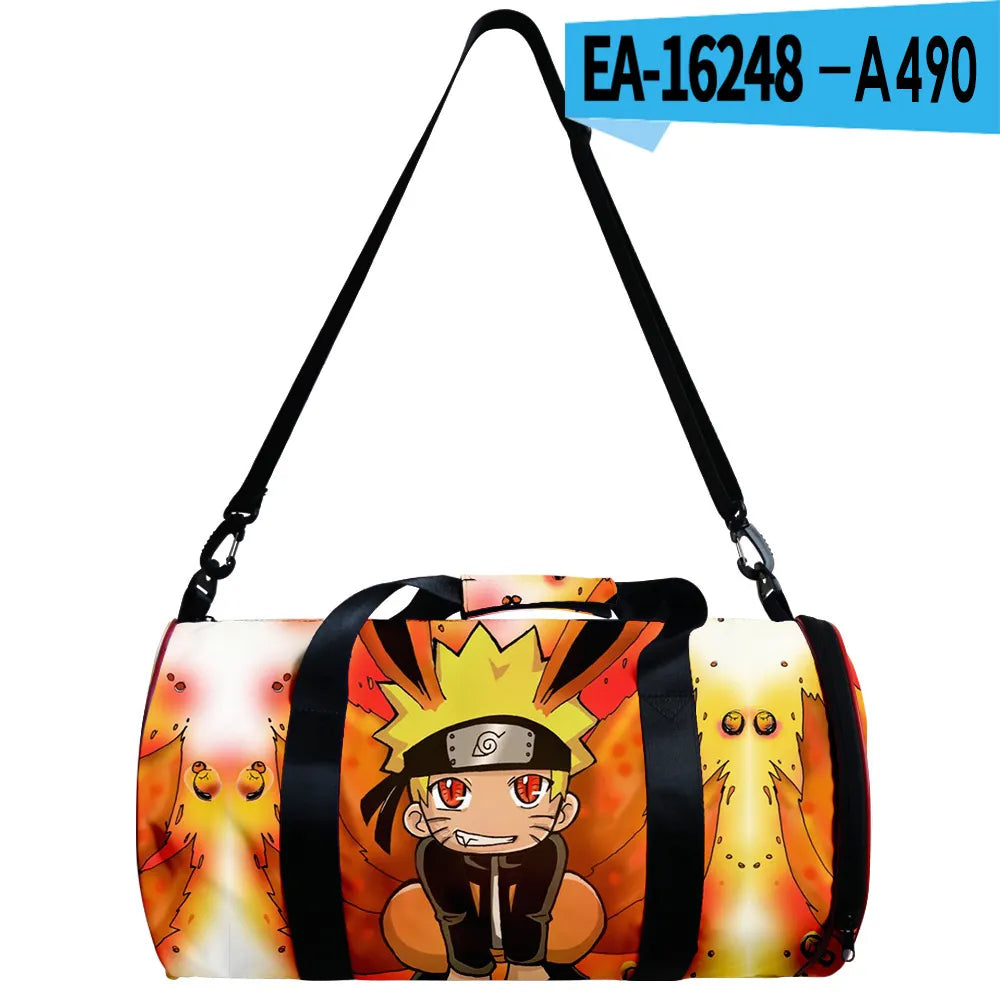 Anime Naruto Sports Gym Bag 30L with Compartment Waterproof Bag Akatsuki Handbag Crossbody Support Durable Fitness Travel Bags - Animehouse