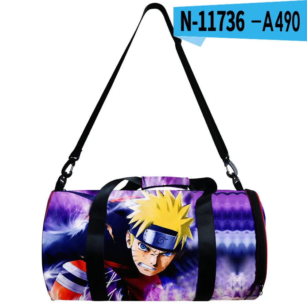 Anime Naruto Sports Gym Bag 30L with Compartment Waterproof Bag Akatsuki Handbag Crossbody Support Durable Fitness Travel Bags - Animehouse