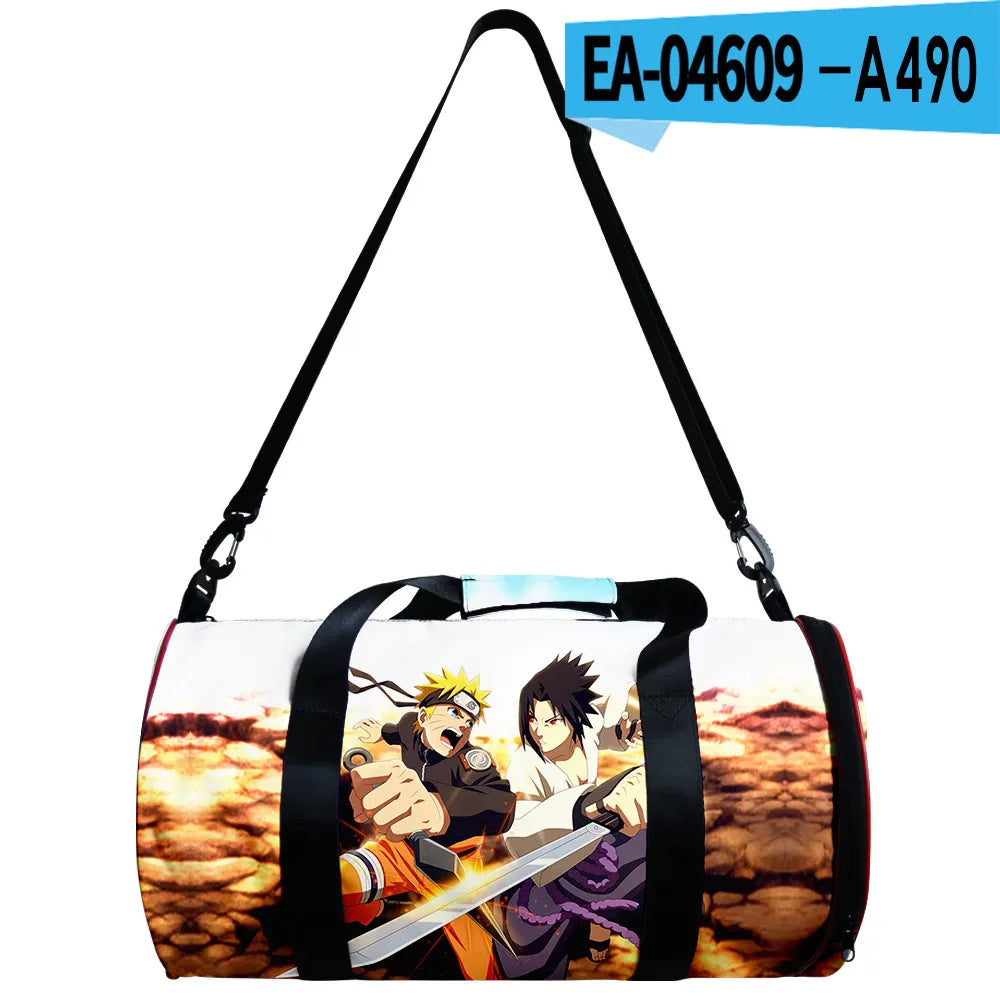Anime Naruto Sports Gym Bag 30L with Compartment Waterproof Bag Akatsuki Handbag Crossbody Support Durable Fitness Travel Bags - Animehouse