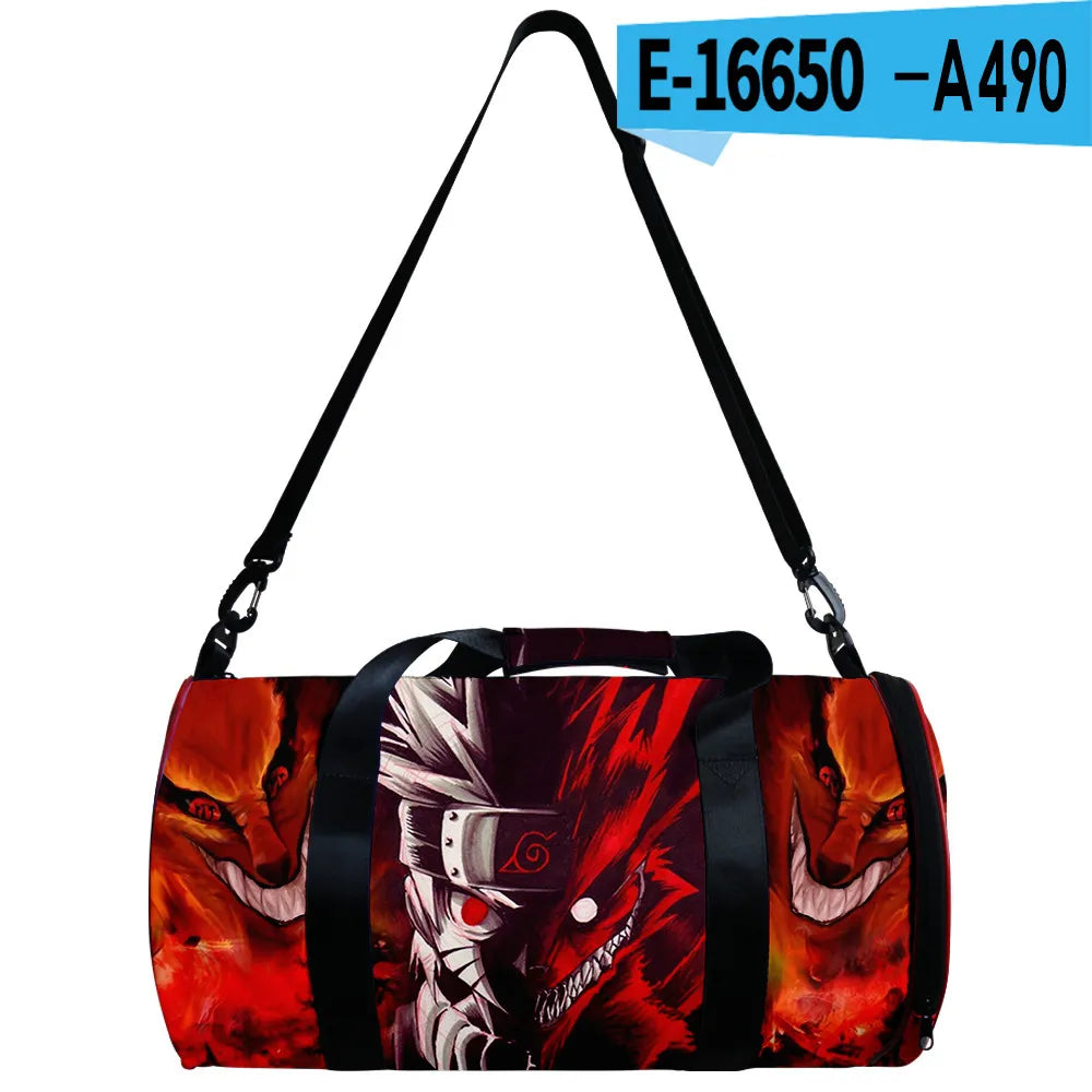 Anime Naruto Sports Gym Bag 30L with Compartment Waterproof Bag Akatsuki Handbag Crossbody Support Durable Fitness Travel Bags - Animehouse