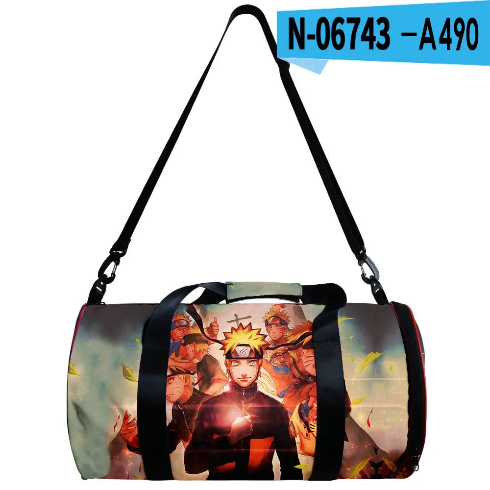 Anime Naruto Sports Gym Bag 30L with Compartment Waterproof Bag Akatsuki Handbag Crossbody Support Durable Fitness Travel Bags - Animehouse