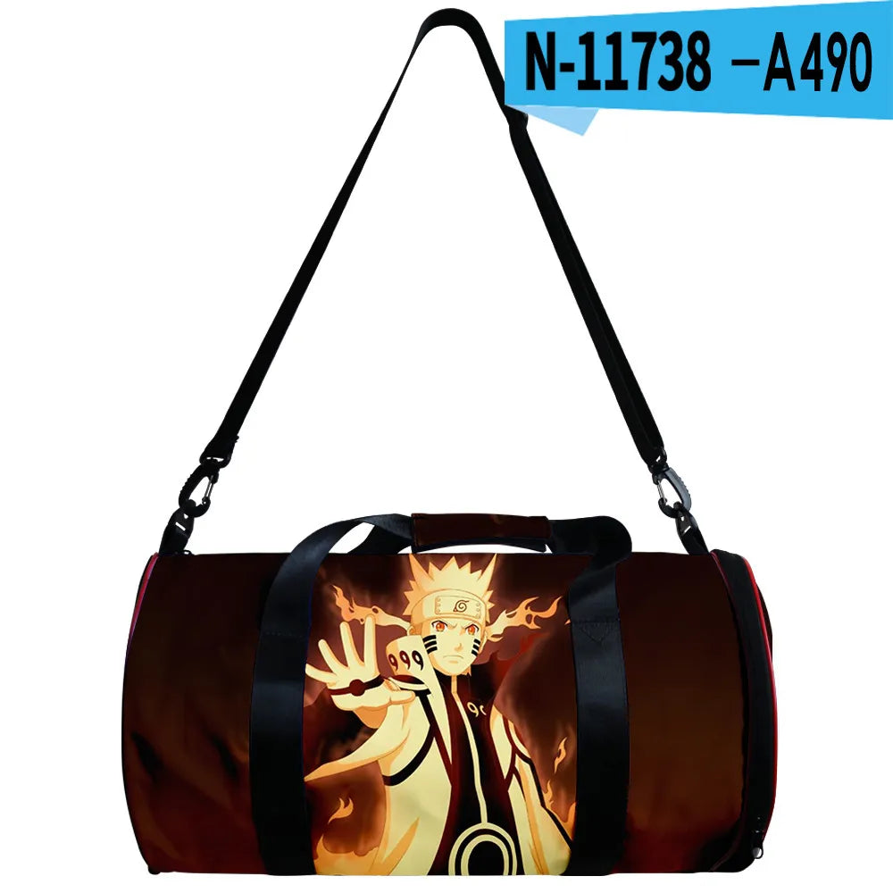 Anime Naruto Sports Gym Bag 30L with Compartment Waterproof Bag Akatsuki Handbag Crossbody Support Durable Fitness Travel Bags - Animehouse