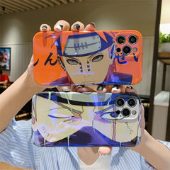 Bandai Naruto Pain Blue Light Phone Case for iPhone 14 13 11 12 Pro Max Hot Cartoon Anime Soft TPU Cover Men Kids Gifts - Animehouse