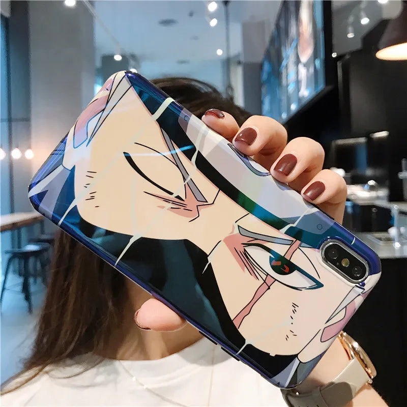 Bandai Naruto Pain Blue Light Phone Case for iPhone 14 13 11 12 Pro Max Hot Cartoon Anime Soft TPU Cover Men Kids Gifts - Animehouse