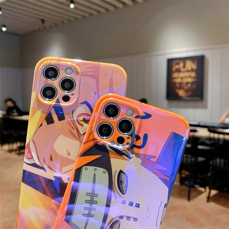 Bandai Naruto Pain Blue Light Phone Case for iPhone 14 13 11 12 Pro Max Hot Cartoon Anime Soft TPU Cover Men Kids Gifts - Animehouse
