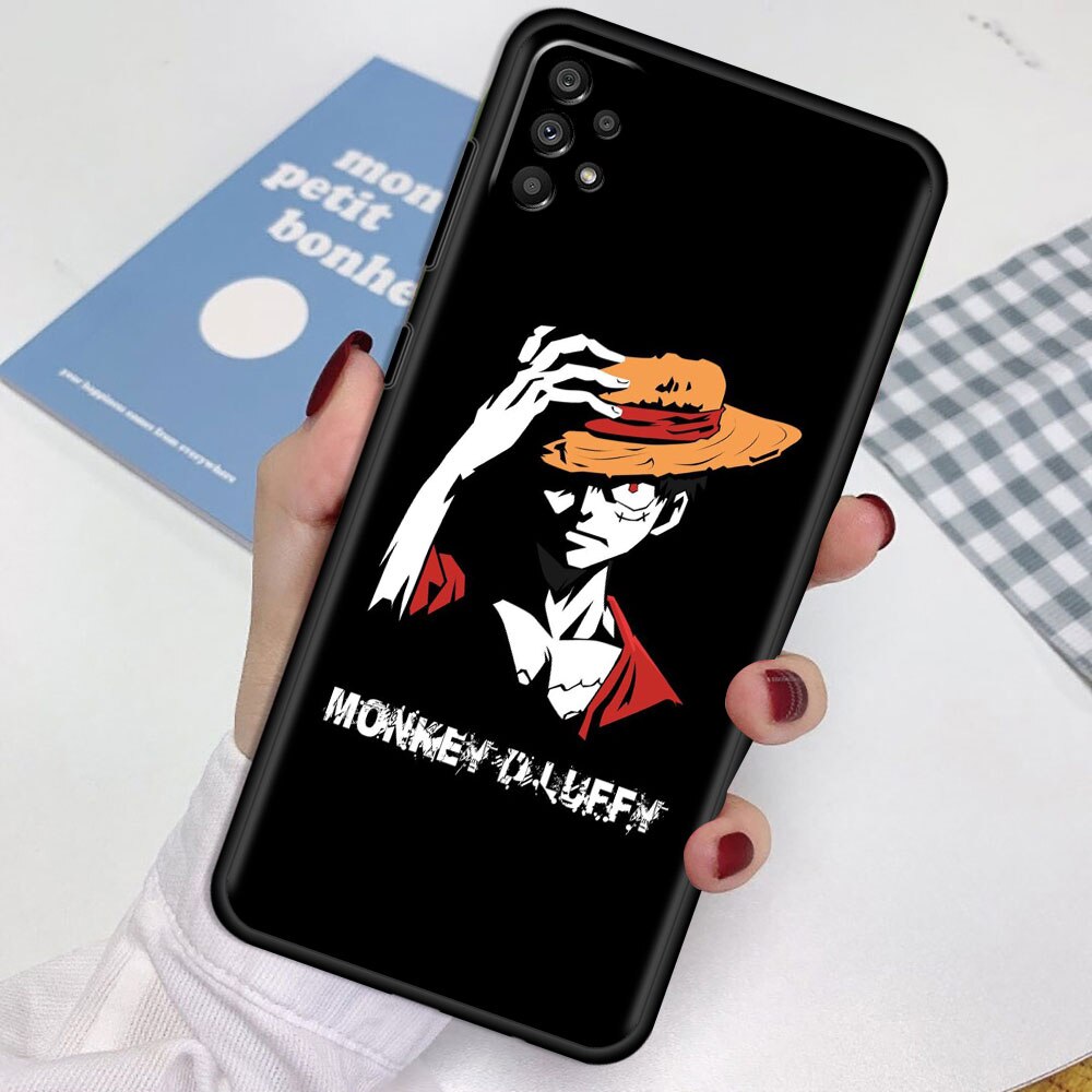 Case For Samsung Galaxy A52 A12 A32 A51 A21s A71 A13 A53 A22 A31 A72 A03 A02s A41 Black Phone Shell One- Piece - Animehouse