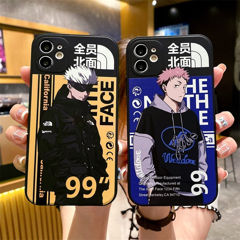 Cute Cartoon Jujutsu Kaisen Sweater Down Jacket Phone Case for IPhone 14 13  12 11 Pro X XS Max XR 7 8 Plus SE2 Gojo Satoru Cover