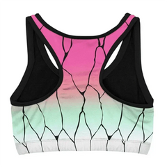 Fitness Gym Anime Demon Slayer Kochou Shinobu Cosplay Costume Sport Workout Running Short Bra Yoga Suit Tracksuit