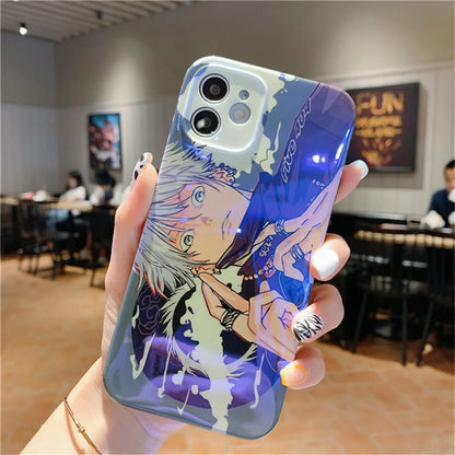 Hot Serial Anime Jujutsu Kaisen Gojo Satoru Phone Case for iphone 14 13 Pro  Max 12 11 Xs XR 7 8 Plus Blu-ray Soft Silicon Cover