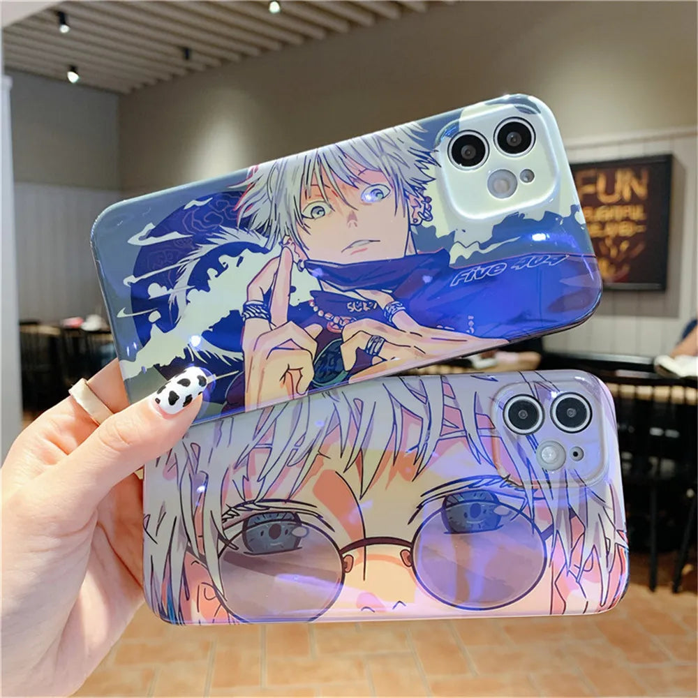 Jujutsu Kaisen Gojo Satoru series silicone blue light soft phone case - Animehouse