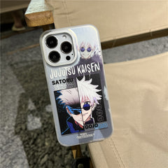 Japan Anime Jujutsu Kaisen Satoru Gojo Geto Suguru Phone Case For iPhone 16 15 14 13 12 11 Pro Max Luxury laser Gradient Covers - Animehouse
