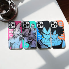 Luxury Anime Dragons Balls Gokus Laser Phone Case For iPhone 16 15 14 13 12 11 Pro Max iPhone Couple Anti-drop Soft Cover Funda - Animehouse