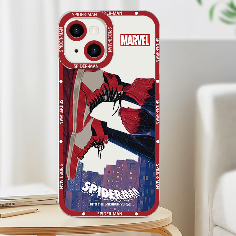 Marvel SpiderMan Avengers Cartoon Transparent Phone Case For iPhone –  Animehouse