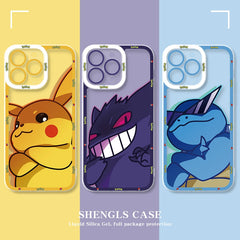Pokemon Pikachu & Gengar Transparent Shockproof Phone Case