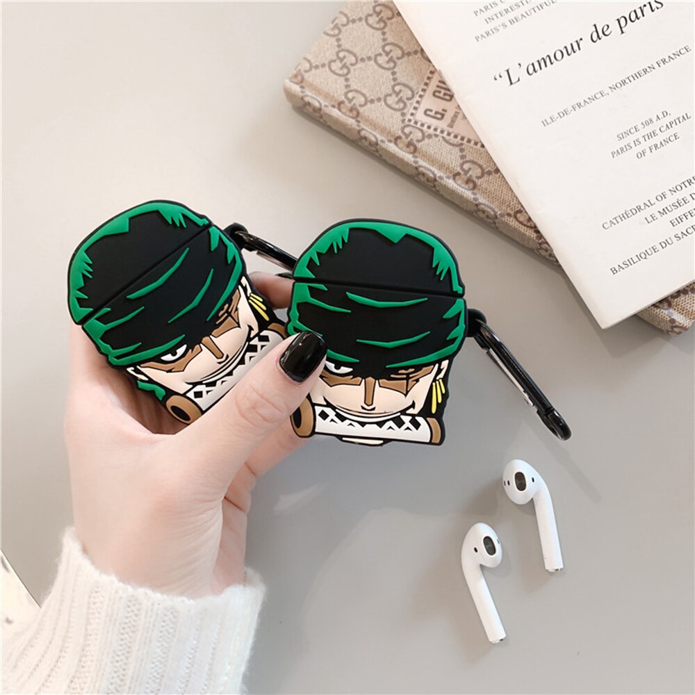One Piece Zoro Silicone Earphone Case Toy Airpods 1 2 3 Pro 3d Anime Wireless Bluetooth Headphone Case Kids Birthday Gifts - Animehouse