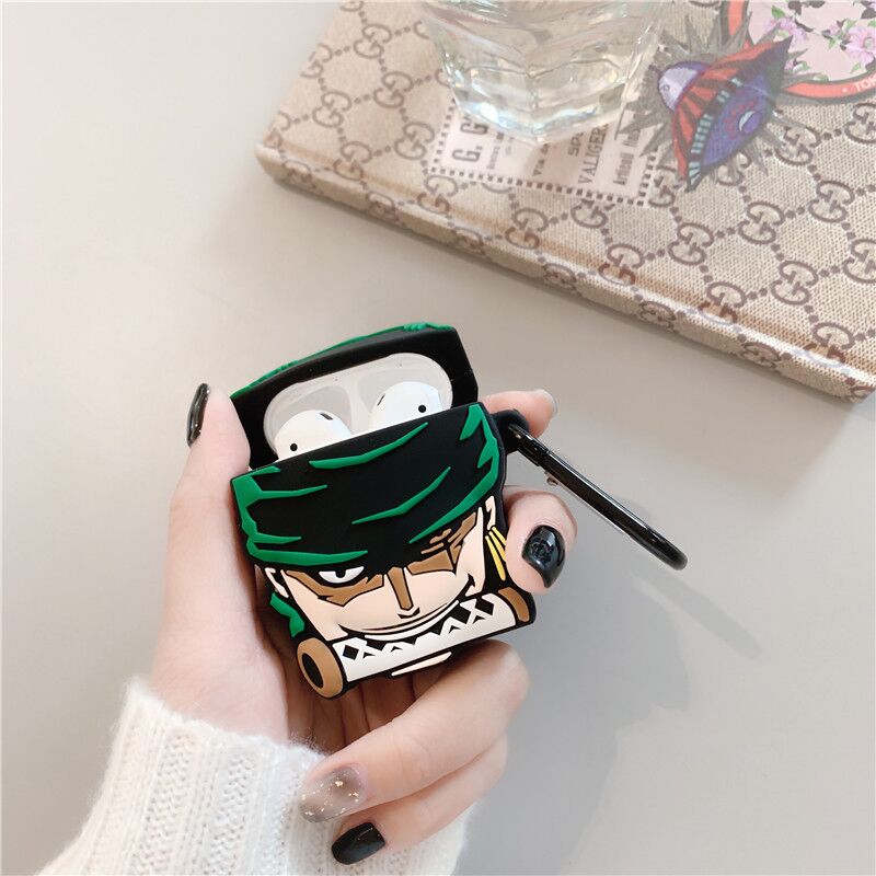 One Piece Zoro Silicone Earphone Case Toy Airpods 1 2 3 Pro 3d Anime Wireless Bluetooth Headphone Case Kids Birthday Gifts - Animehouse