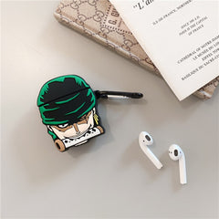 One Piece Zoro Silicone Earphone Case Toy Airpods 1 2 3 Pro 3d Anime Wireless Bluetooth Headphone Case Kids Birthday Gifts - Animehouse