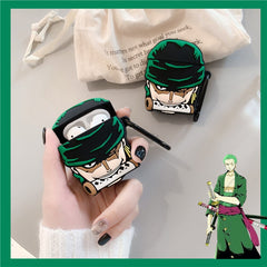 One Piece Zoro Silicone Earphone Case Toy Airpods 1 2 3 Pro 3d Anime Wireless Bluetooth Headphone Case Kids Birthday Gifts - Animehouse