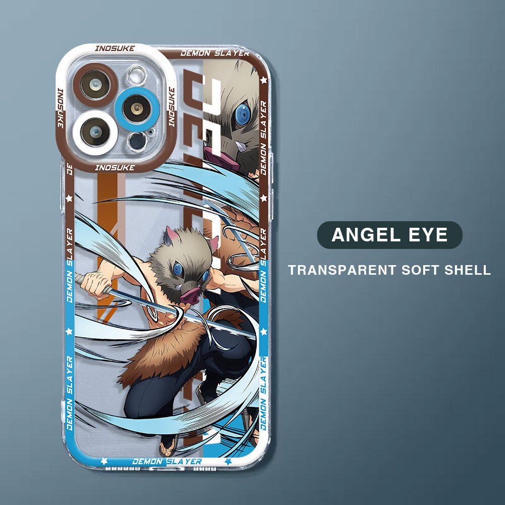 Phone Case for Apple iPhone X XS 13 Pro Max 11 Pro 12 Mini 7 6s SE 14 Plus 8 XR Japan Anime Demon Slayer Transparent Soft Cover - Animehouse