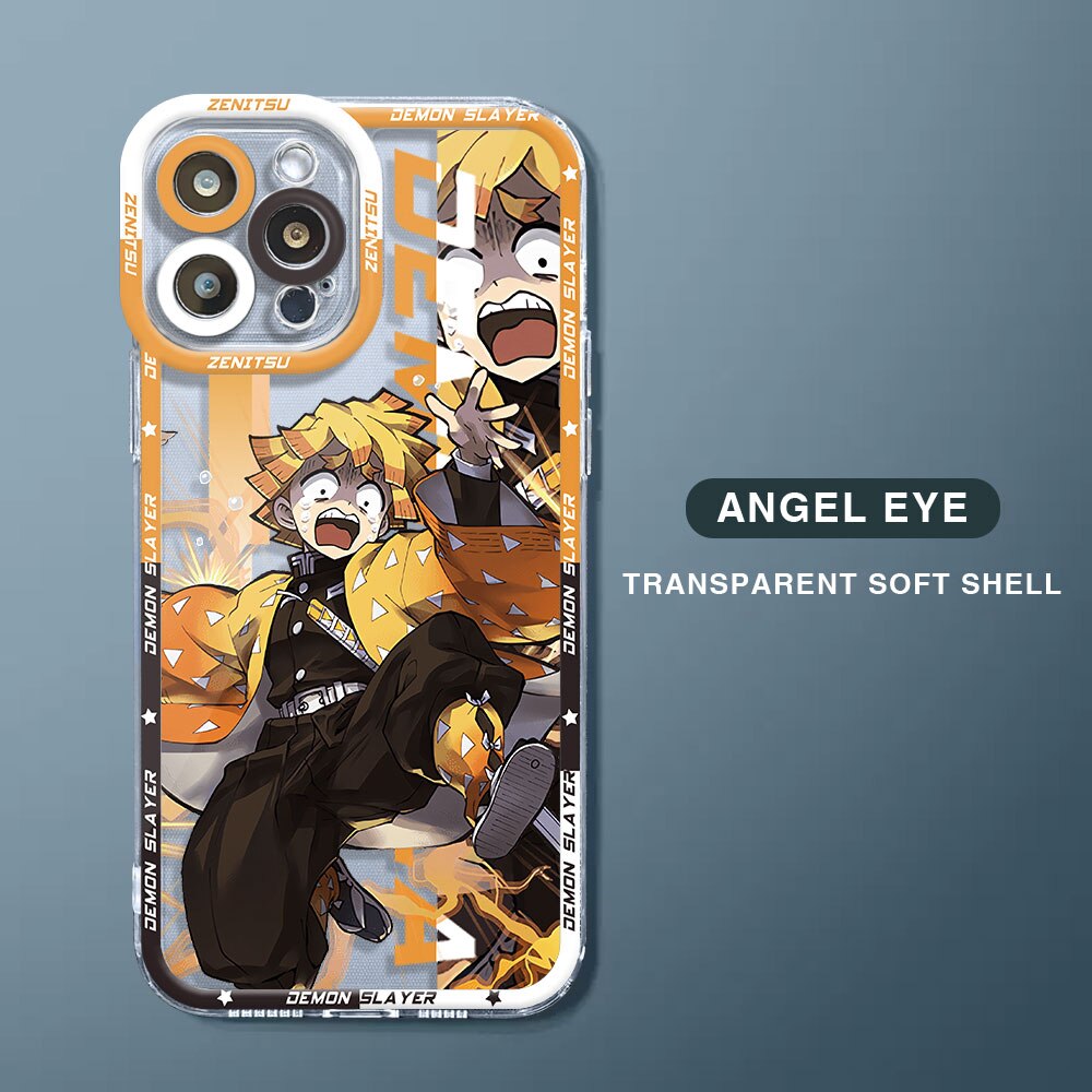 Phone Case for Apple iPhone X XS 13 Pro Max 11 Pro 12 Mini 7 6s SE 14 Plus 8 XR Japan Anime Demon Slayer Transparent Soft Cover - Animehouse