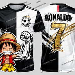 2026 New Arrival One Piece Special Edition Men's Soccer T-shirt Ronaldo # 7 Soccer Shirt T-shirt Kids Luffy 3D Printed T-shirt