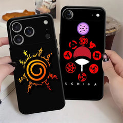 Case for iPhone 7 8 13 12 11 17 Pro Max XR 17Air XS Max 15 16 14 Plus Black Soft Phone Cover N-NARUTOS Logo