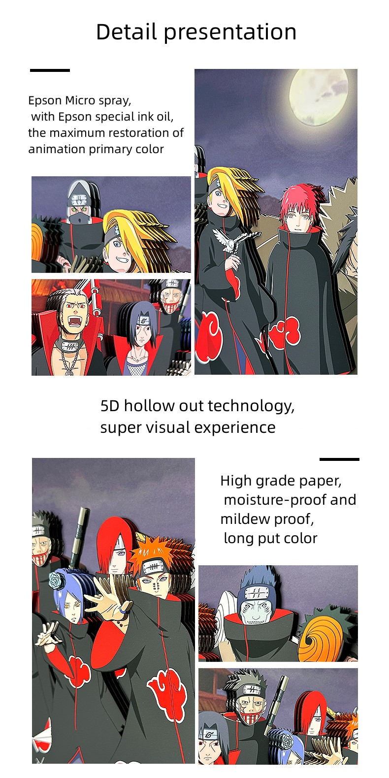 Naruto (Akatsuki) hand-painted 3D home decorative painting - Animehouse