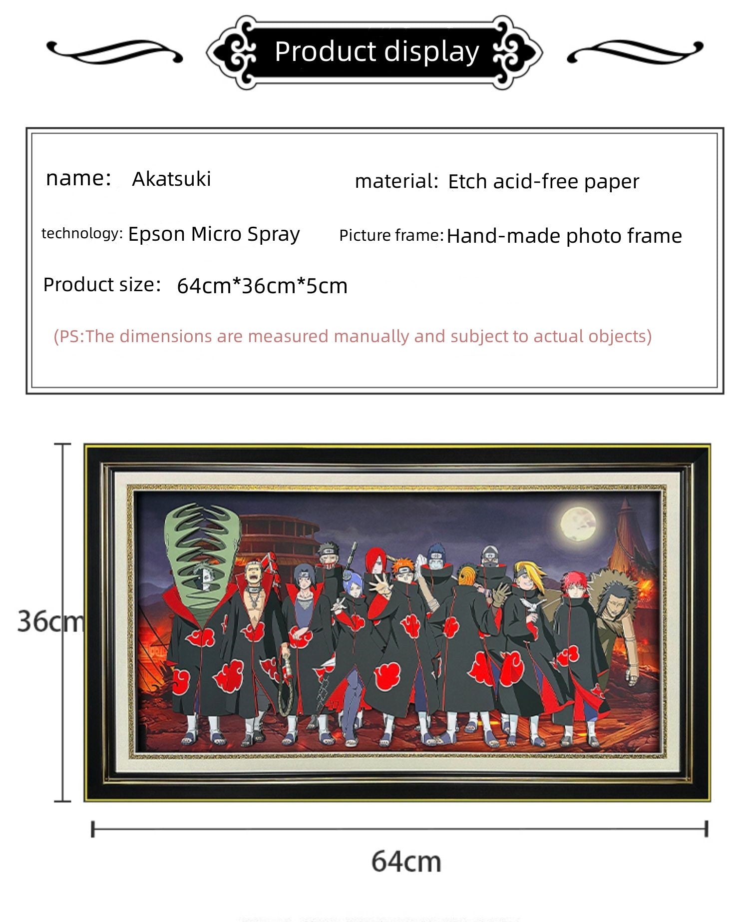 Naruto (Akatsuki) hand-painted 3D home decorative painting - Animehouse