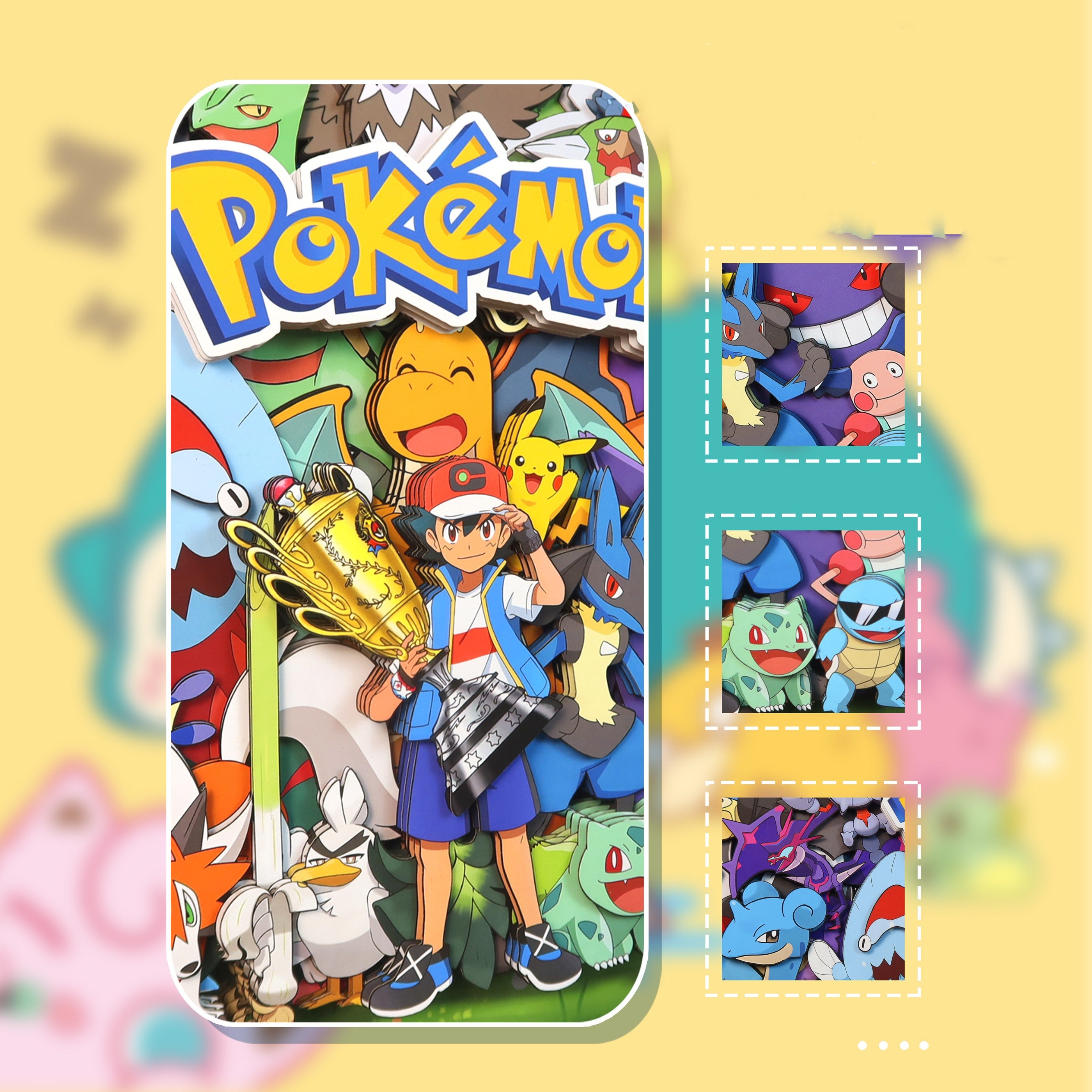 Pokémon (champion group photo) 3D decorative painting - Animehouse