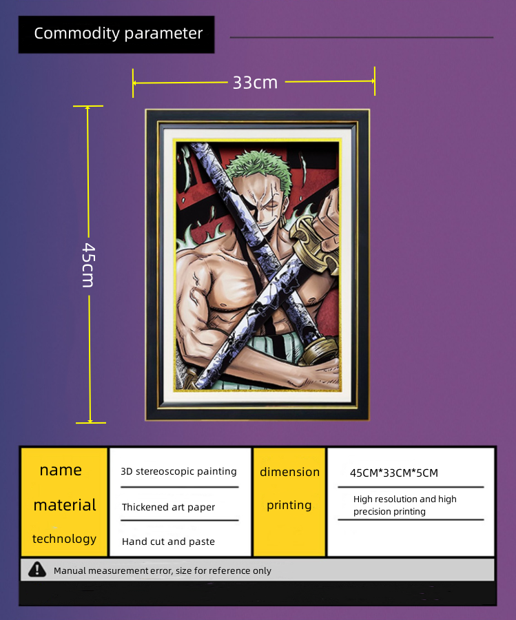 One piece (Solon) hand-painted 3D three-dimensional home decorative painting - Animehouse