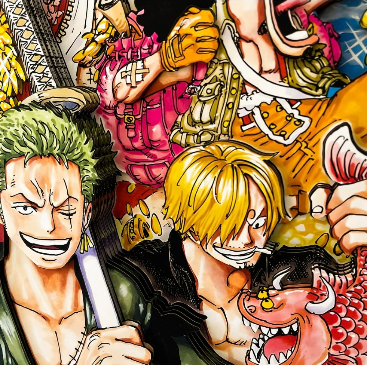 One Piece <produced by a signed artist> 3D painting (free shipping worldwide) - Animehouse
